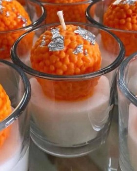 Ladoo Shot Glass Candle (Pack Of 2)