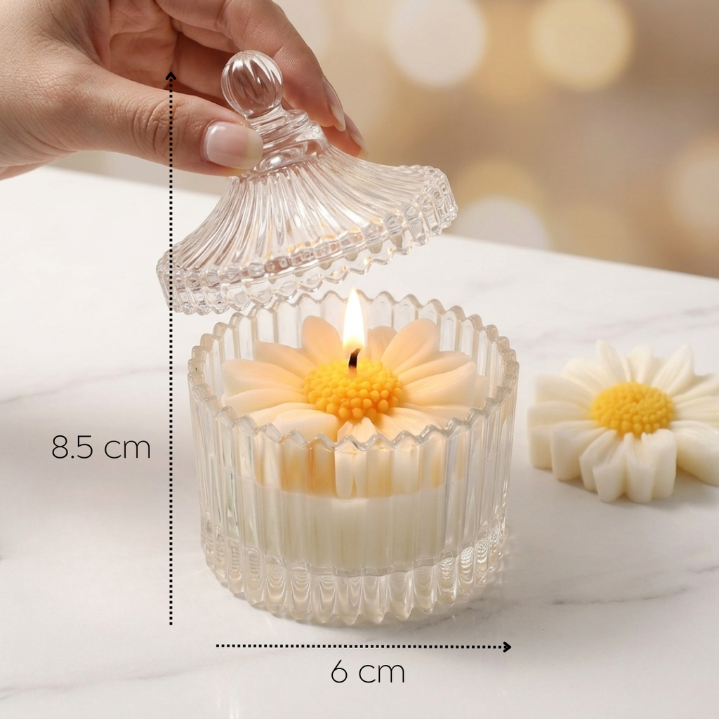 Daisy Bloom Crystal Candle