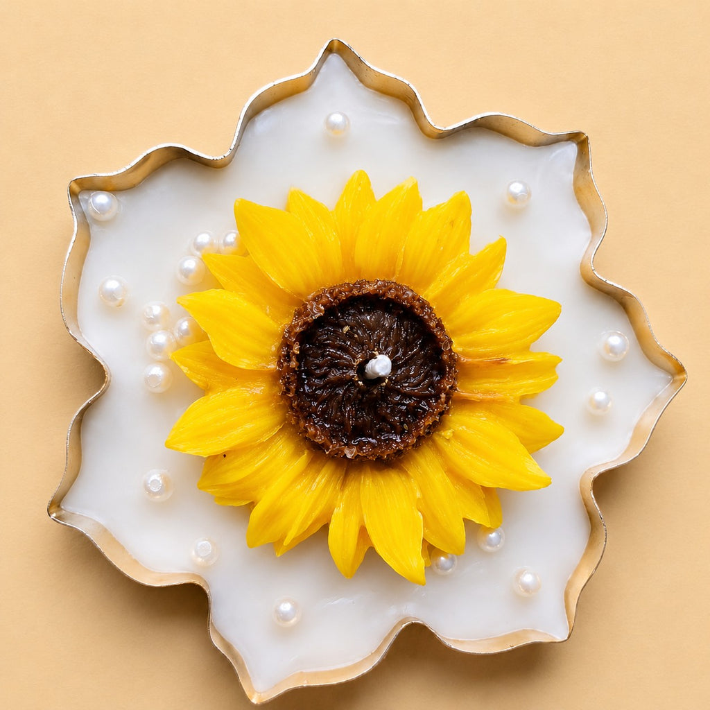 Sunflower Bloom Urli Candle