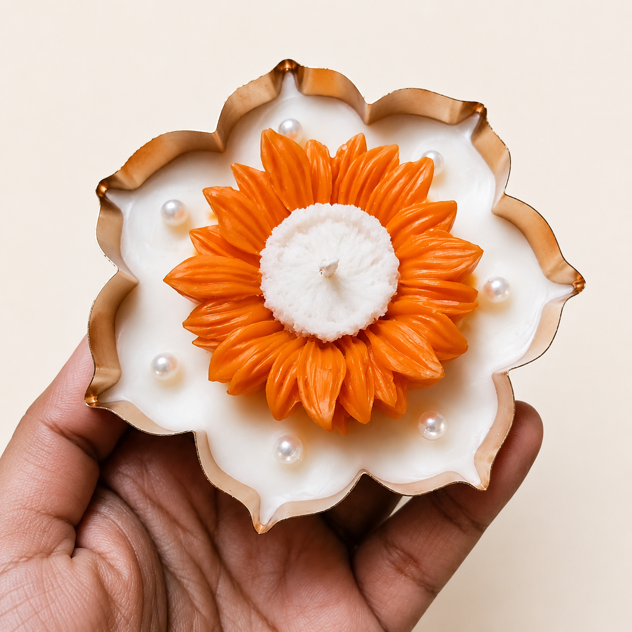 Sunflower Bloom Urli Candle